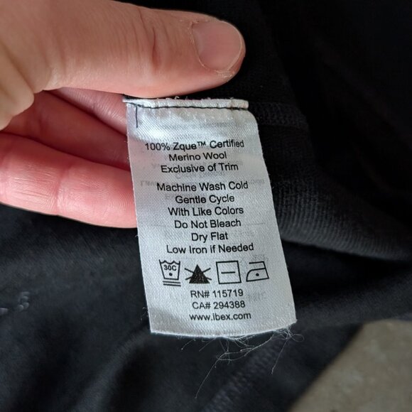 Ibex Black Merino Wool Knit 1/4 Zip Sweater large - Picture 5 of 7